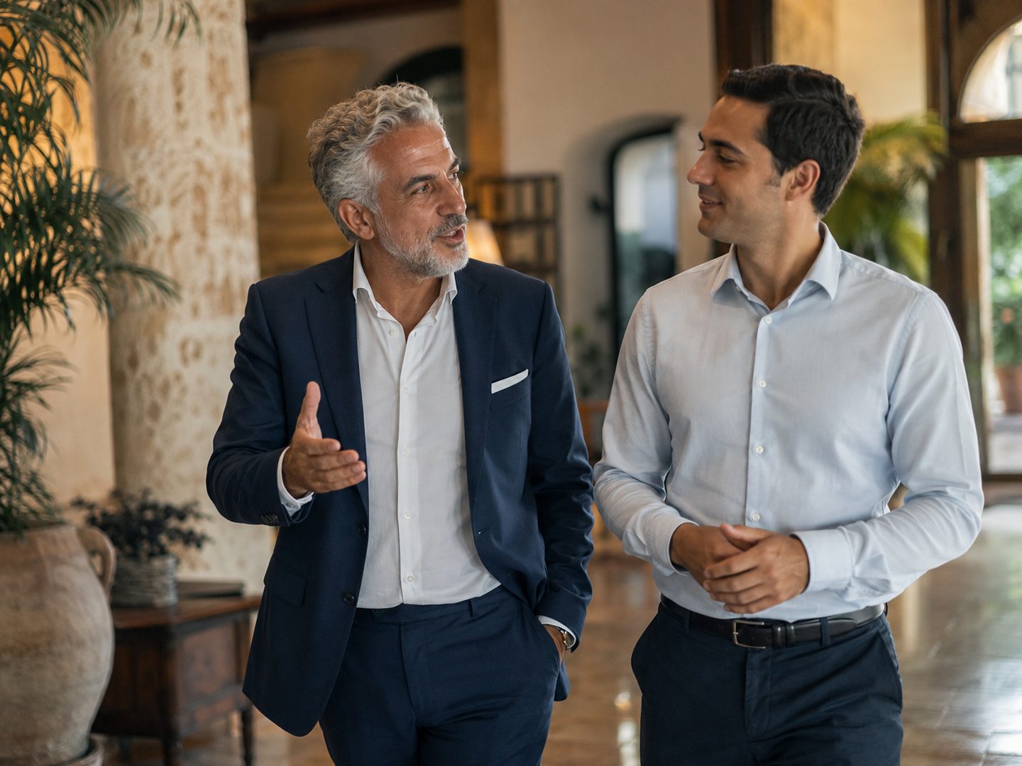 A mentor guiding a mentee through their career goals